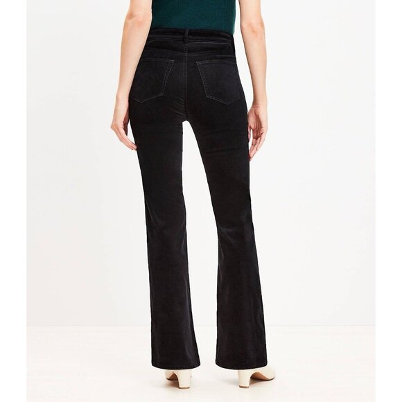 LOFT Black Velvet Slim Flare Pants 14 - Picture 2 of 9